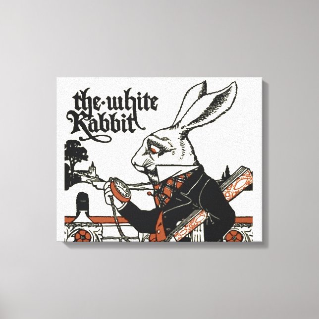 Toile Alice Lapin Blanc Classique Wonderland  (Recto)