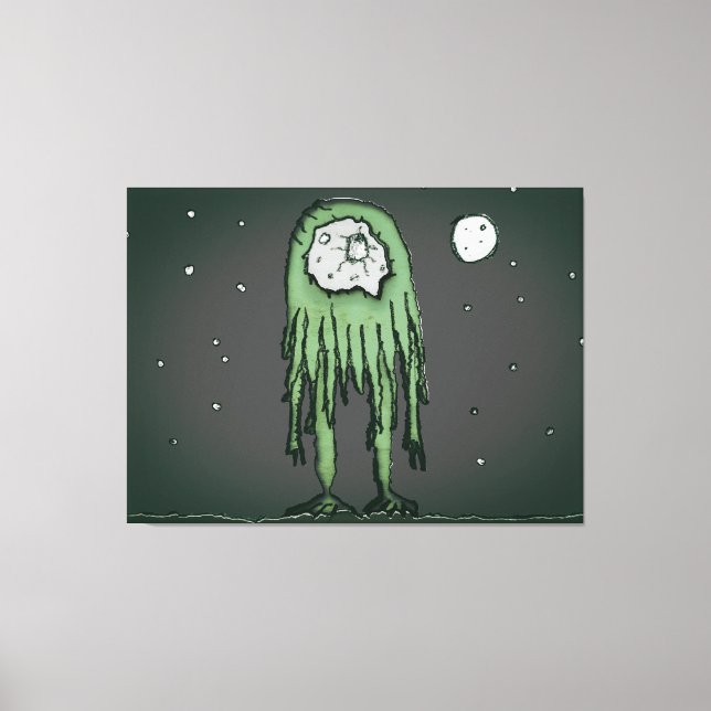 Toile Alien à la scène de dessin de paysage lunaire (Recto)