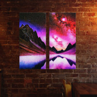Alien de nuit Galactique planète paysage deux pann