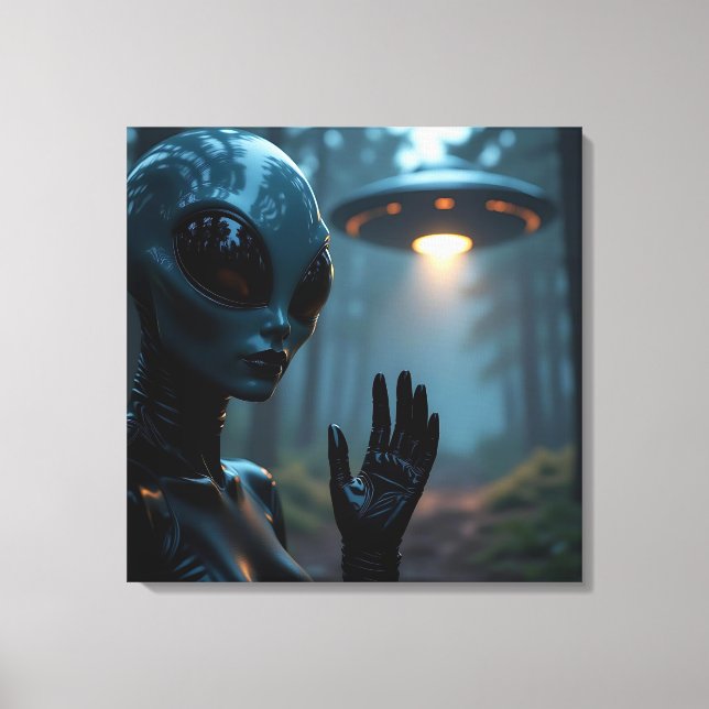 Toile Alien extra-terrestre et ovnis (Recto)