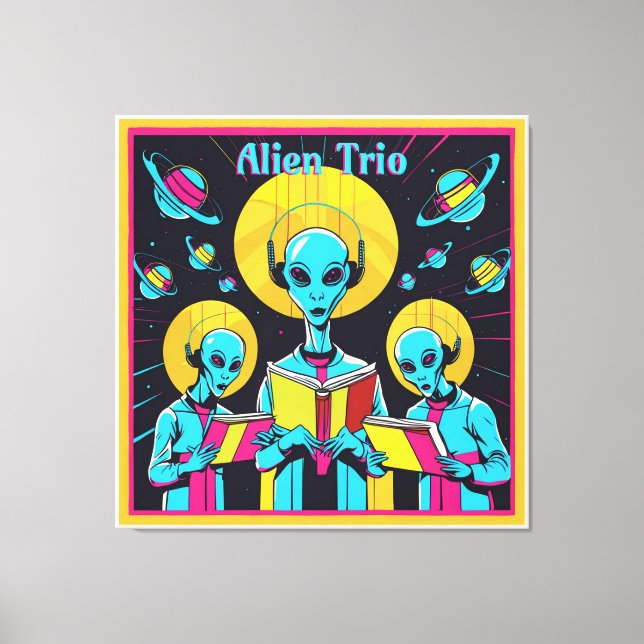 Toile Alien Trio - Un Groupe De Trois Chanteurs Aliens (Recto)