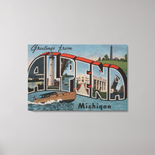 Toile Alpena, Michigan - grandes scènes de lettre