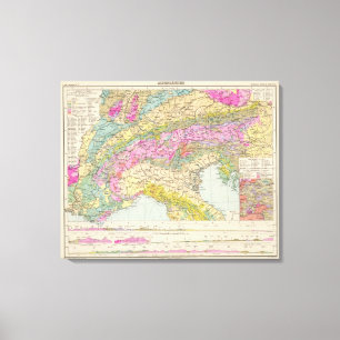 Toile Alpenlander - carte d'atlas des Alpes