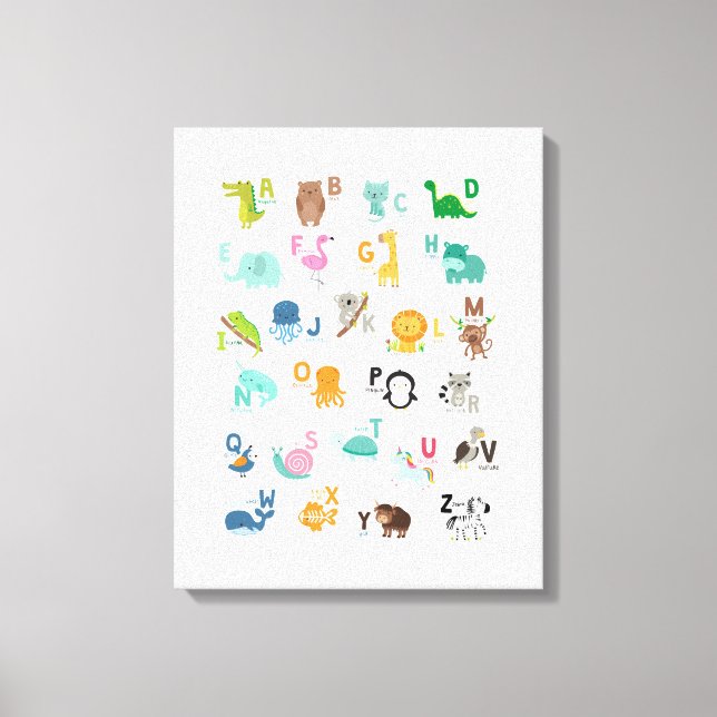 Toile Alphabet de doodle animal (Recto)