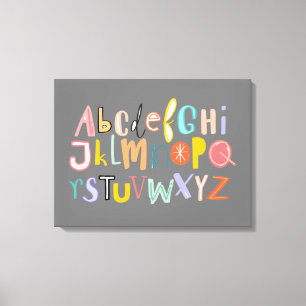Toile Alphabet enfants typographie cool