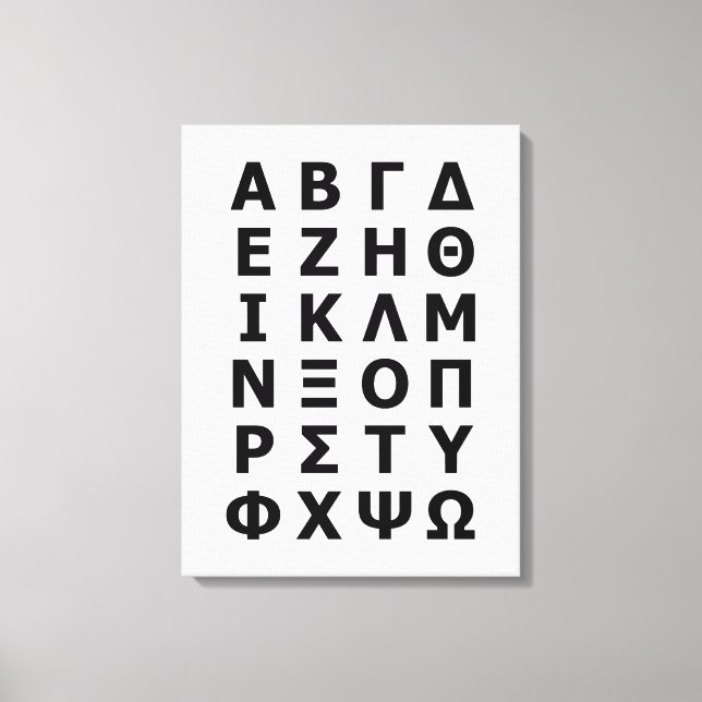Toile Alphabet grec (Recto)