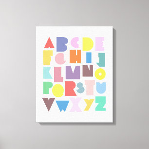 Toile Alphabet rétro géométrique