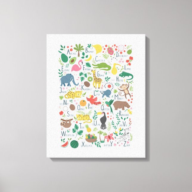 Toile Alphabet tropical pour enfants (Recto)