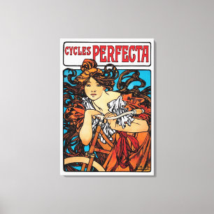 Toile Alphonse Mucha - Cycles Perfecta Art nouveau rétro