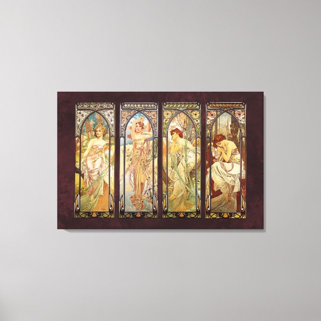 Toile Alphonse Mucha, Le Temps du Jour (Recto)