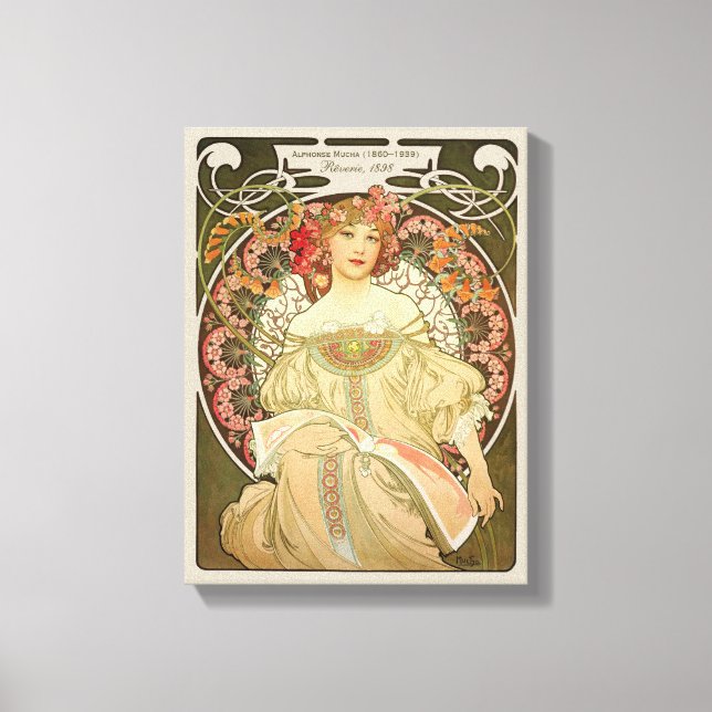 Toile Alphonse Mucha Rêverie Daydream CC0103 Art nouveau (Recto)
