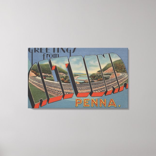 Toile Altoona, Pennsylvanie - Scènes de grandes lettres (Recto)