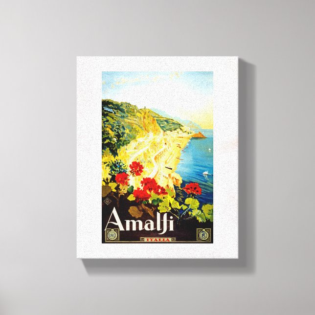 Toile Amalfi Coast, Italie Annonce Vintage voyage (Recto)