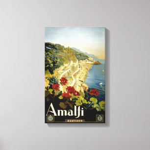 Toile Amalfi Italie Italia Poster vintage restauré