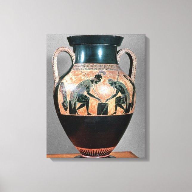 Toile Amamphore à silhouette noire représentant Ajax et  (Recto)