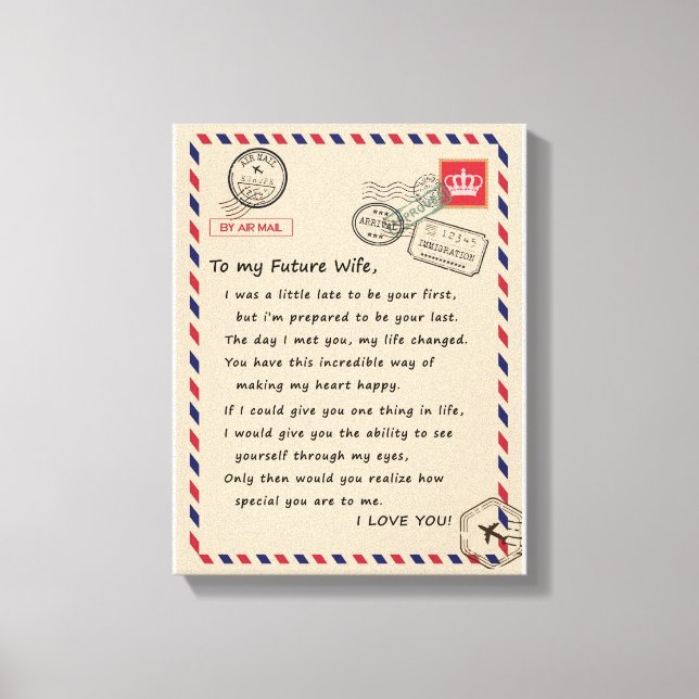 Toile Amants de femmes | À ma future épouse je t'aime (Recto)