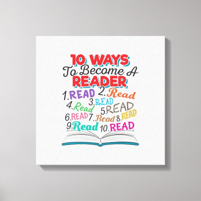 Toile Amateur de livres 10 façons de devenir un lecteur (Recto)