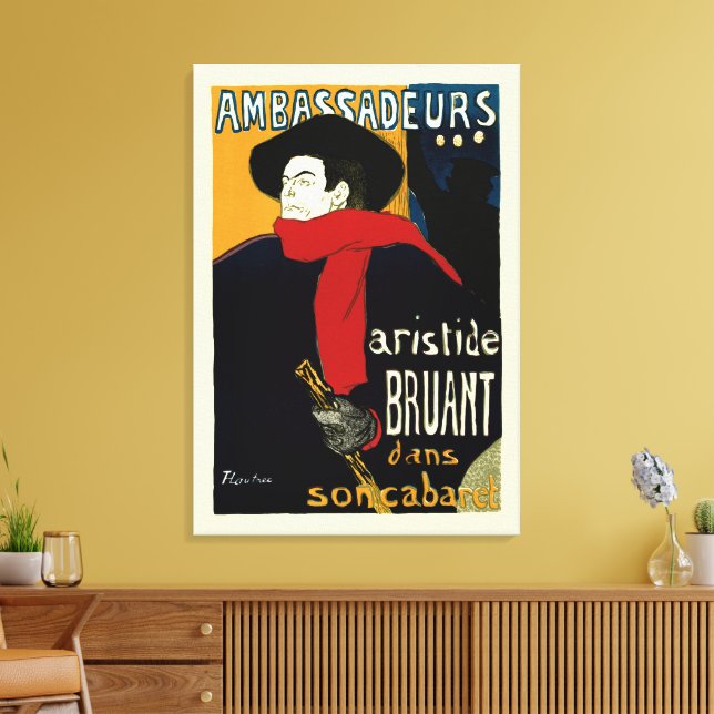 Toile Ambassadeurs, Aristide Bruant par Toulouse Lautrec (Insitu(Salon))