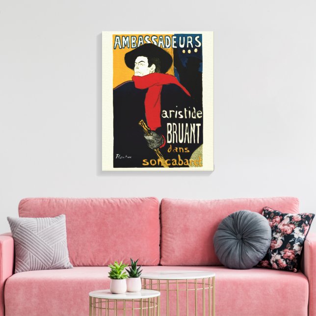 Toile Ambassadeurs, Aristide Bruant par Toulouse Lautrec (Insitu(Salon))