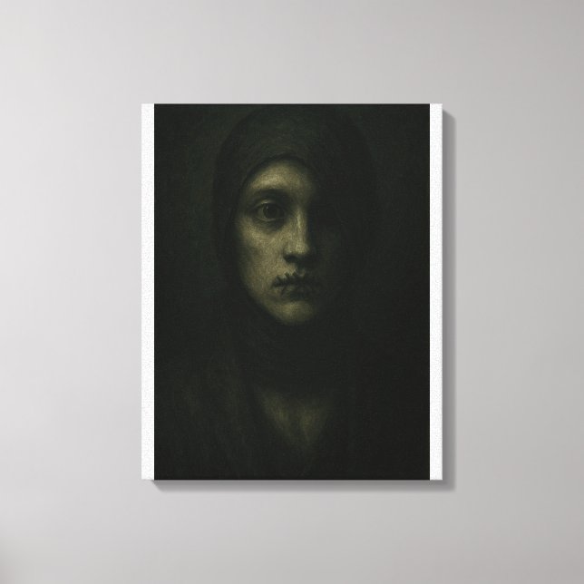 Toile Âme Silencieuse - Portrait Symbolique foncé (Recto)