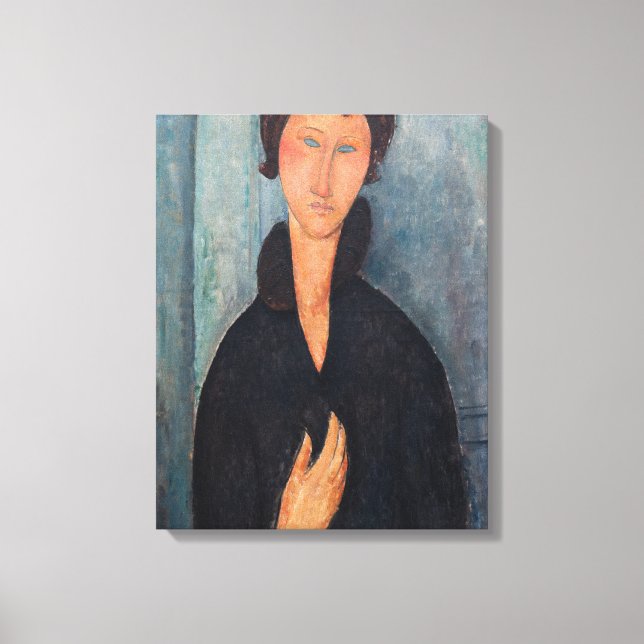 Toile Amedeo Modigliani - Femme aux yeux bleus (Recto)