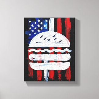 Toile America Burger (Peinture noire n°1)