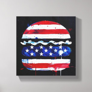 Toile America Burger (Peinture noire n° 3)