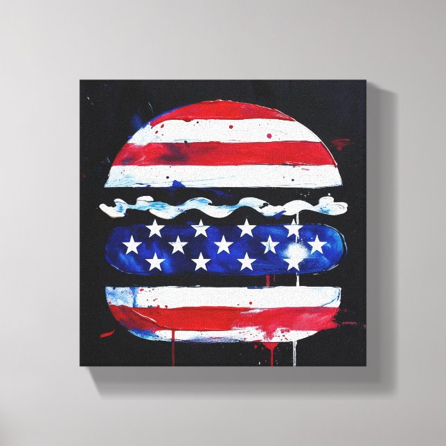 Toile America Burger (Peinture noire n° 3) (Recto)