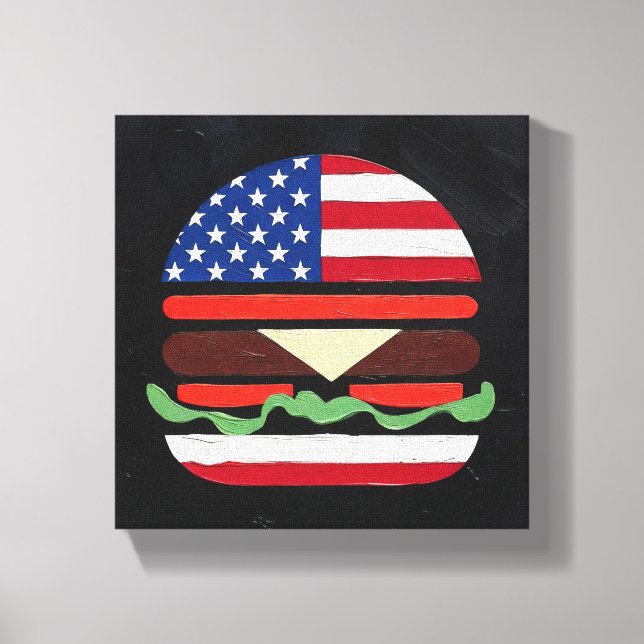 Toile America Burger (Peinture noire n° 4) (Recto)