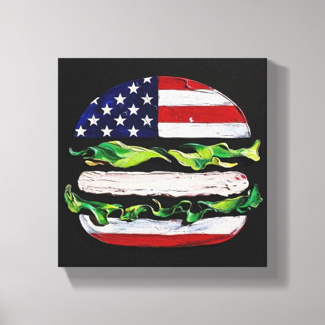 Toile America Burger (Peinture noire n° 5) (Recto)