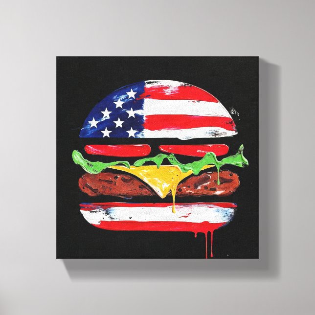 Toile America Burger (Peinture noire n° 6) (Recto)