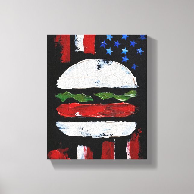 Toile America Burger (Peinture noire n° 7) (Recto)