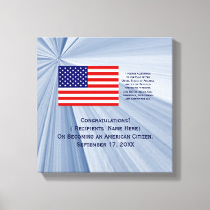 Toile American Citizenship Flag Award avec date par Janz