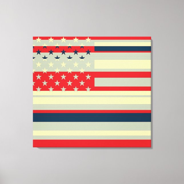 Toile American Flag Pop Art 3 (Recto)