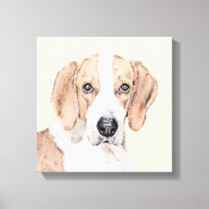 Toile American Foxhound Paining - Cute Original Dog Art