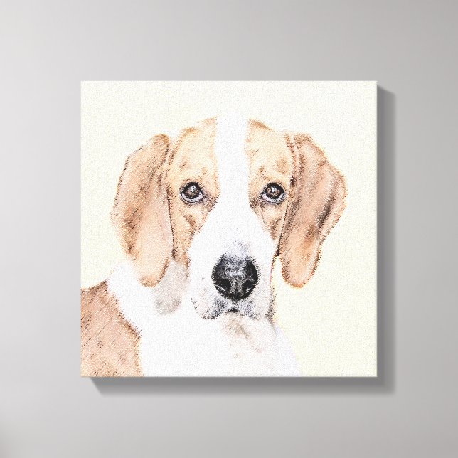 Toile American Foxhound Painting - Joli art original chi (Recto)