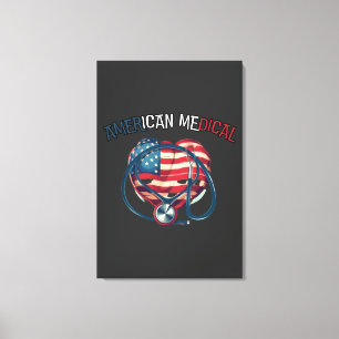 Toile american medical, happy 4 juillet, dessin animé