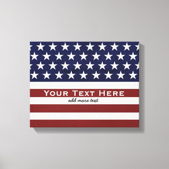 Toile American USA Flag Patriotic July 4th Custom (Recto)