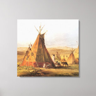Toile American West vintage, Tipées dans la plaine par B