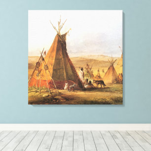 Toile American West vintage, Tipées dans la plaine par B