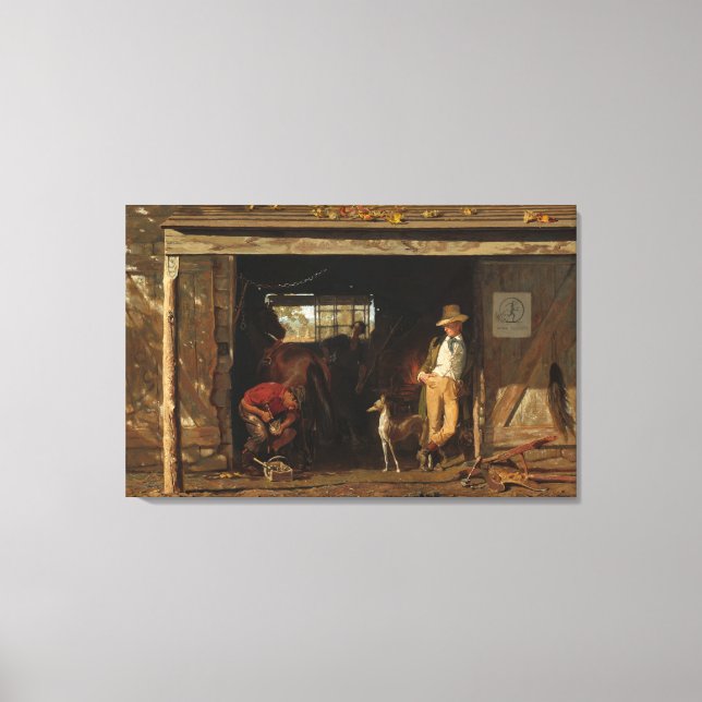 Toile American WildWest Blacksmith et Cowboy (Recto)