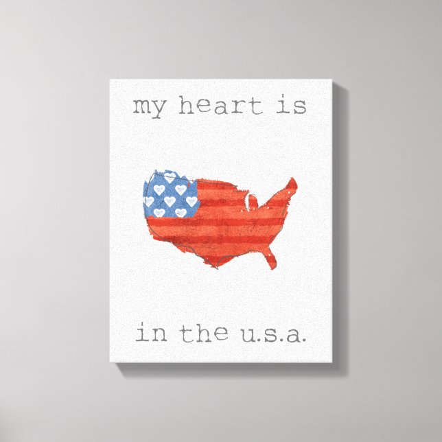 Toile Americana (homonymie) | My Heart Is In the USA Map (Recto)