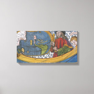 Toile Amerigo Vespucci Explorateur sur une carte des Amé