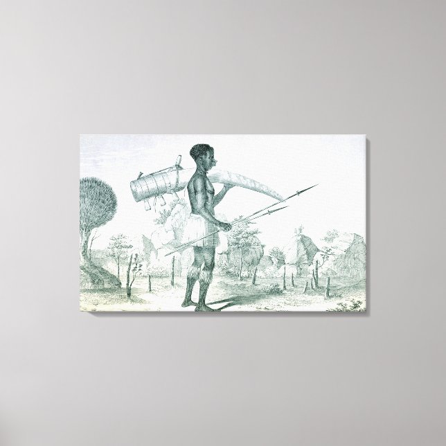 Toile Amérindien portant une défensive décorée d'éléphan (Recto)