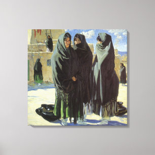 Toile Amérindien vintage, Taos Girls par Walter Ufer