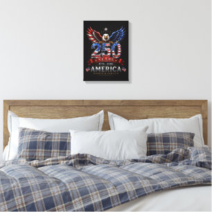 Toile Amérique 250 Aigle Patriotique Foi Famille