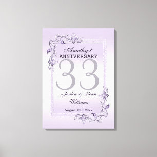Toile Amethyst Gem & Parties scintillant 33e anniversair