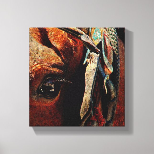 Toile Amish Horse Grunge (Recto)