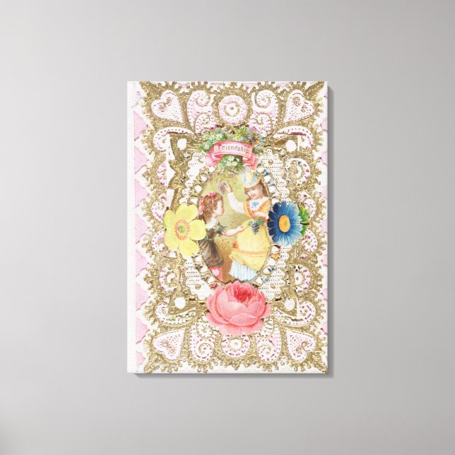 Toile Amitié, carte Valentine, c.1870 (litho couleur o (Recto)