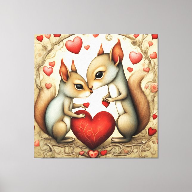 Toile Amour des écureuils 1 (Recto)